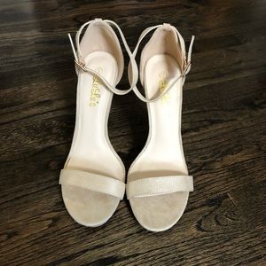 Nude Ankle Strap Heels